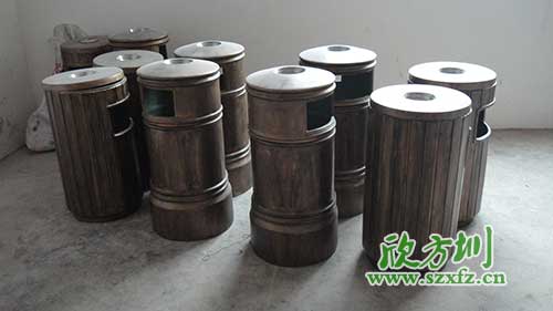  古意盎然，韶關(guān)園林仿銅玻璃鋼垃圾桶